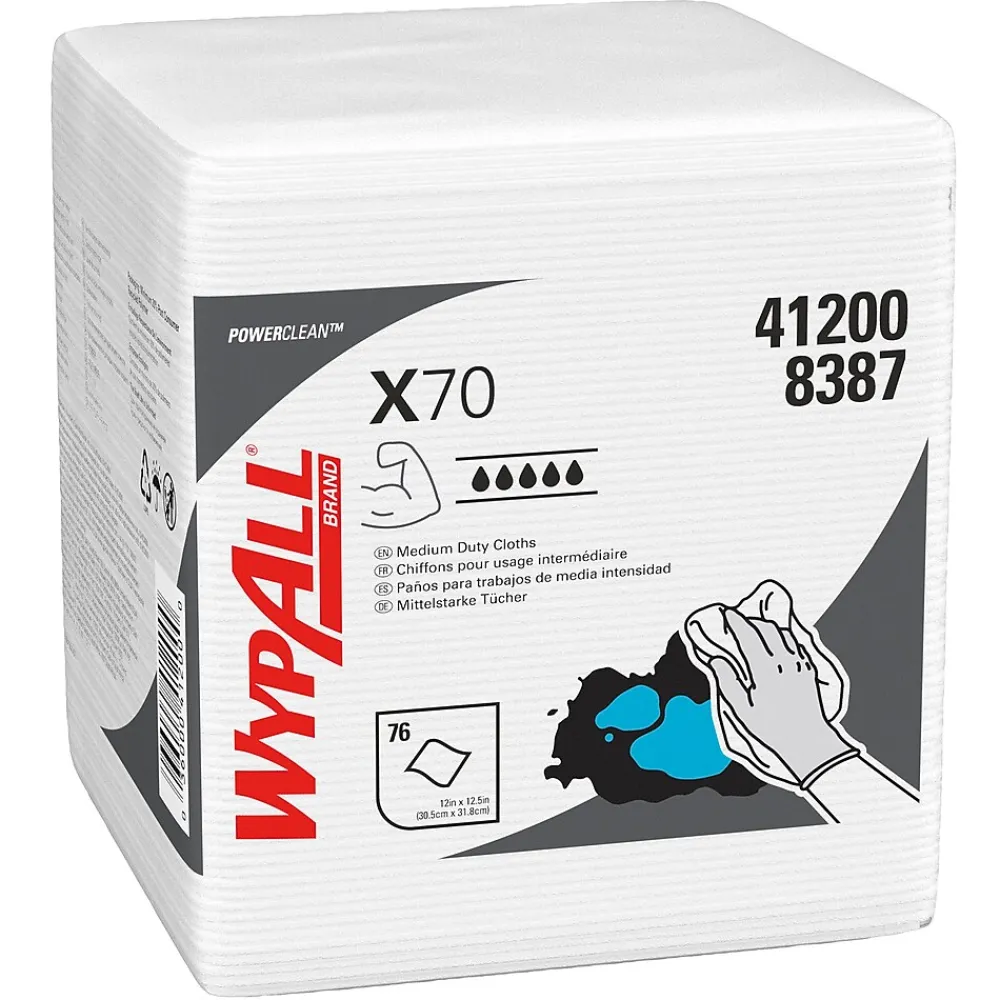 PowerClean X70 Fabric Cleaning Towels, 12, White, 12/Carton (4120050)<WypAll