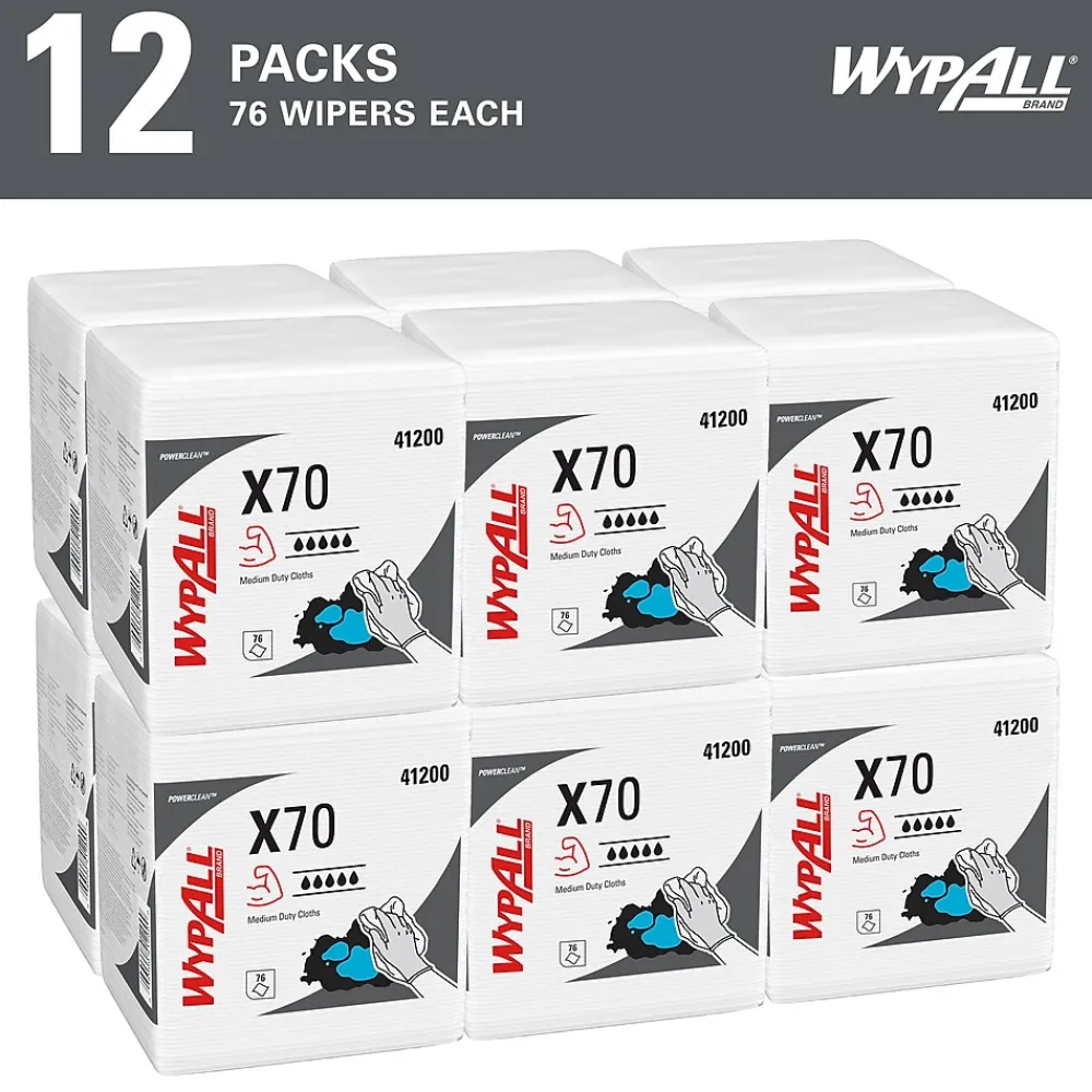 PowerClean X70 Fabric Cleaning Towels, 12, White, 12/Carton (4120050)<WypAll