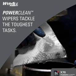 PowerClean X70 Fabric Cleaning Towels, 12, White, 12/Carton (4120050)<WypAll