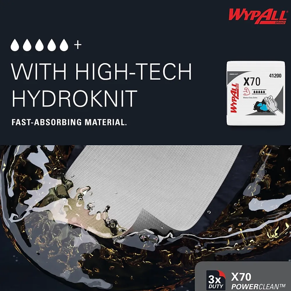PowerClean X70 Fabric Cleaning Towels, 12, White, 12/Carton (4120050)<WypAll