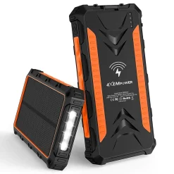 USB Wireless Charger for Most Smartphones, 20000mAh, Orange (4XSOLARPWROR)<4XEM New