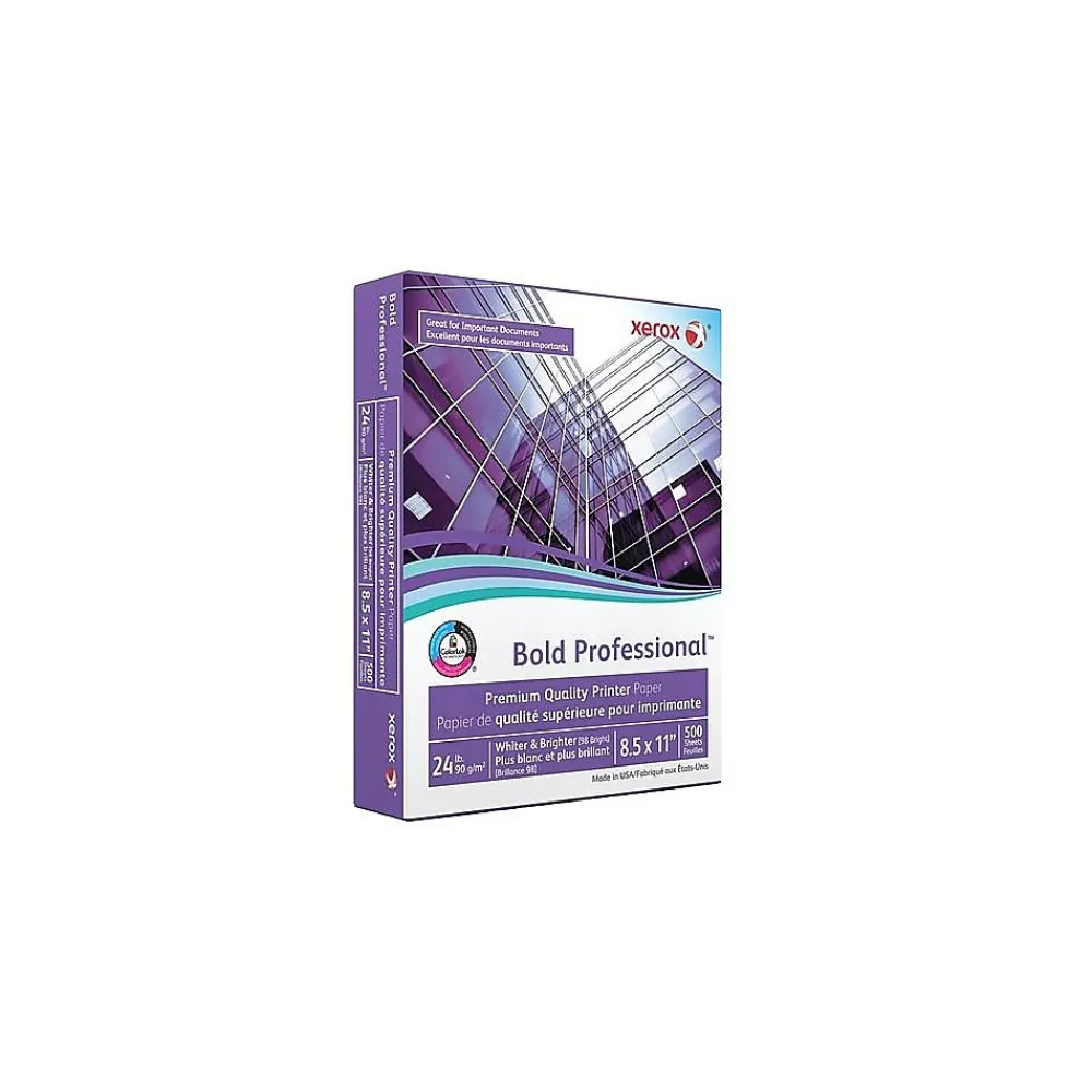 Multipurpose Paper*Xerox Bold Professional 8.5" x 11" Bond Paper, 24 lbs., 98 Brightness, 500/Ream (3R13038)