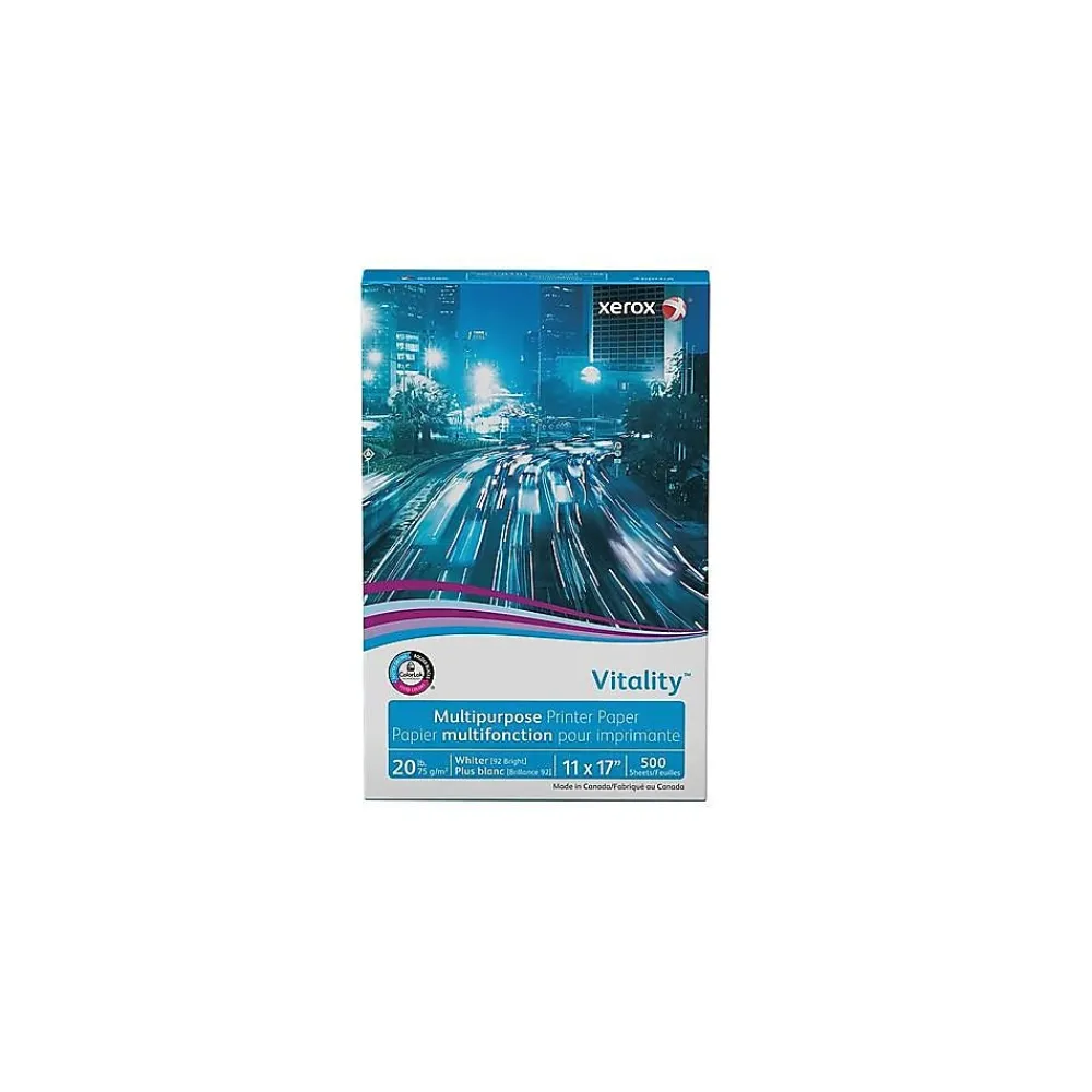 Multipurpose Paper*Xerox Vitality 11" x 17" Multipurpose Paper, 20 lbs., 92 Brightness, 500 Sheets/Reams, 5 Reams/Carton (3R3761)