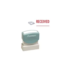 Stamps & Stamp Pads|Cosco Xstamper 2-Color Title Stamps, "RECEIVED" Blue/Red Ink (036033)