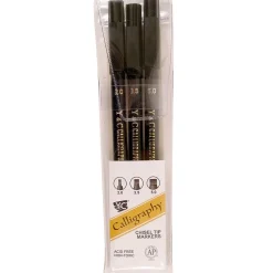 Markers|Yasutomo Calligraphy Chisel Tip Marker Set set of 3 [Pack of 4]