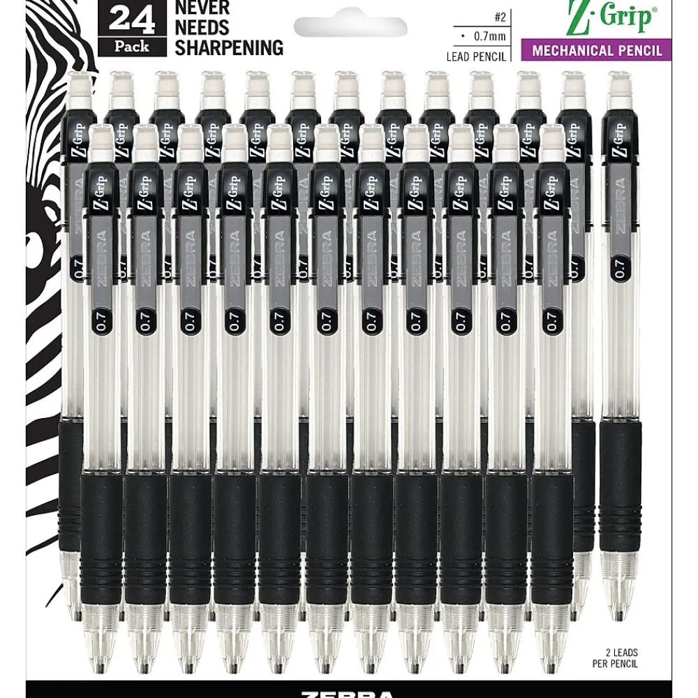 Pencils|Zebra Z-Grip Mechanical Pencil, 0.7mm, #2 Medium Lead, 2 Dozen (15241)